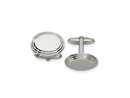 Men s Stainless Steel Polished Step Edge Cuff Links, 15 x 21mm Discount