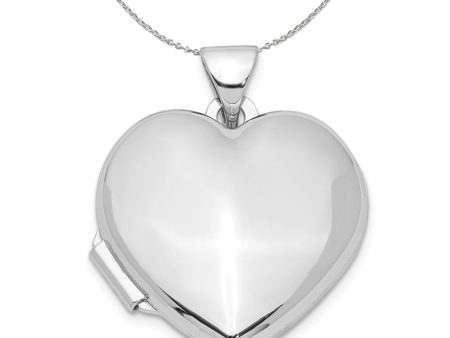 Sterling Silver 18mm Polished Heart Locket Necklace Online Sale