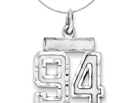 Sterling Silver, Varsity Collection, Small D C Number 94 Necklace Sale