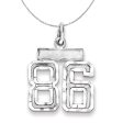 Sterling Silver, Varsity Collection, Small D C Number 86 Necklace Discount