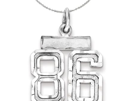 Sterling Silver, Varsity Collection, Small D C Number 86 Necklace Discount