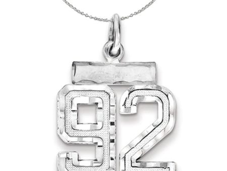 Sterling Silver, Varsity Collection, Small D C Number 92 Necklace Fashion