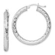 4mm, Polished Diamond Cut, LG Sterling Silver Hoops, 35mm (1 3 8 Inch) For Cheap