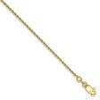 1.15mm, 14k Yellow Gold, Diamond Cut Rope Chain Anklet or Bracelet For Sale