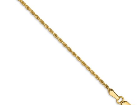 1.3mm, 14k Yellow Gold, Diamond Cut Rope Chain Anklet or Bracelet Online Sale