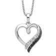 1 5 Cttw Black & White Diamond 17mm Heart Necklace in Sterling Silver Online Hot Sale