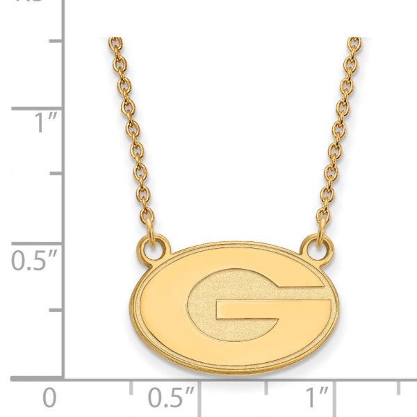 14k Gold Plated Silver U of Georgia Small  G  Pendant Necklace Fashion