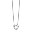 12mm Diamond Open Heart Necklace in Rhodium Plated Silver, 18-20 Inch Online Hot Sale