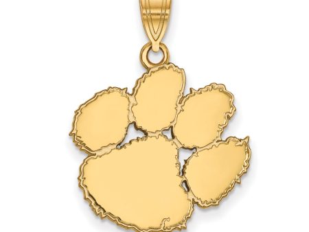 14k Gold Plated Silver Clemson U Large Pendant Online Sale