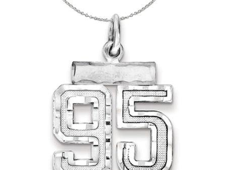 Sterling Silver, Varsity Collection, Small D C Number 95 Necklace Online Sale