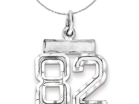 Sterling Silver, Varsity Collection, Small D C Number 82 Necklace Hot on Sale