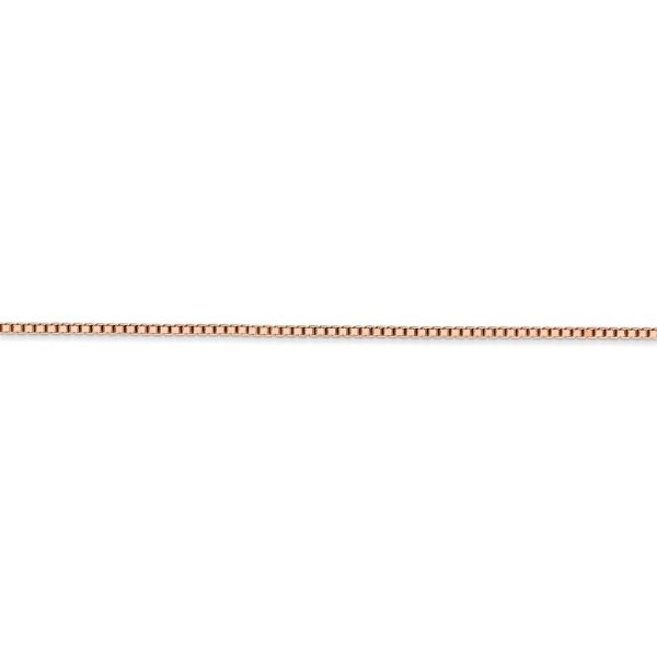 1.3mm 14k Rose Gold Solid Box Chain Bracelet Discount