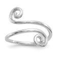 Swirl Adjustable Toe Ring in 14 Karat White Gold Hot on Sale