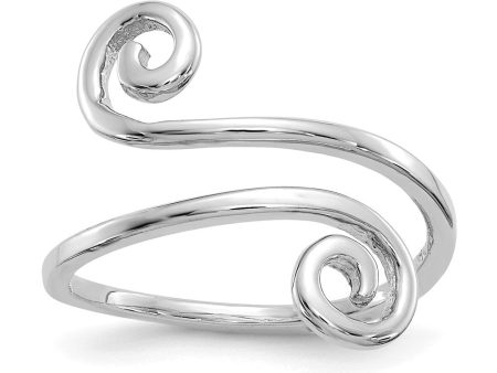 Swirl Adjustable Toe Ring in 14 Karat White Gold Hot on Sale