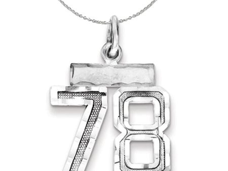 Sterling Silver, Varsity Collection, Small D C Number 78 Necklace Supply