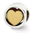 9mm 14k Gold-plated Heart Sterling Silver Cylinder Bead Charm Discount