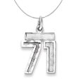 Sterling Silver, Varsity Collection, Small D C Number 71 Necklace For Sale