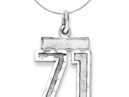 Sterling Silver, Varsity Collection, Small D C Number 71 Necklace For Sale