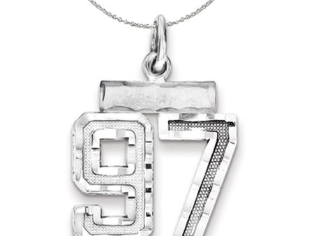 Sterling Silver, Varsity Collection, Small D C Number 97 Necklace Hot on Sale