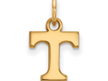 14k Yellow Gold U. of Tennessee XS (Tiny) Initial T Charm or Pendant For Sale