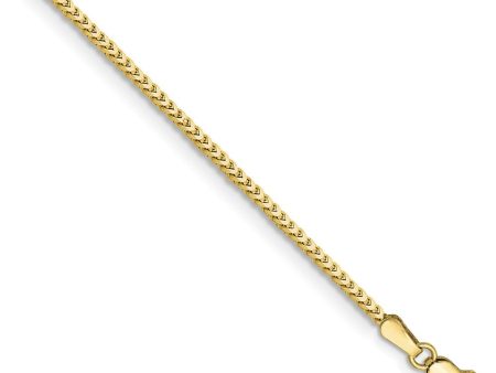 1.5mm 10k Yellow Gold Solid Franco Chain Bracelet on Sale