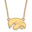 14k Gold Plated Silver U of Iowa Small Hawkeye Pendant Necklace Online Hot Sale