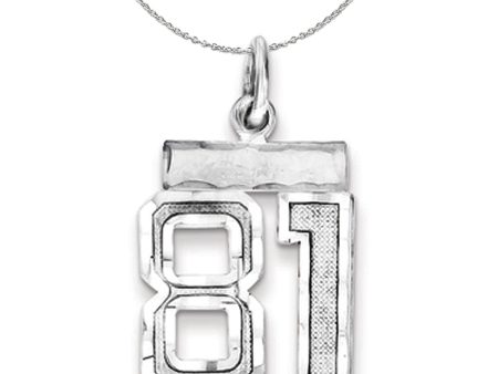 Sterling Silver, Varsity Collection, Small D C Number 81 Necklace Fashion