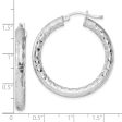 4mm, Polished Diamond Cut, LG Sterling Silver Hoops, 35mm (1 3 8 Inch) For Cheap