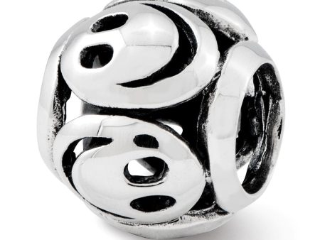 Antiqued Sterling Silver Smiley Faces Bead Charm Supply