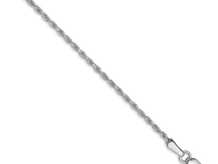 1.3mm, 14k White Gold, Diamond Cut Rope Chain Anklet or Bracelet Fashion