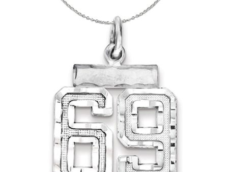 Sterling Silver, Varsity Collection, Small D C Number 69 Necklace Cheap