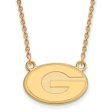 14k Gold Plated Silver U of Georgia Small  G  Pendant Necklace Fashion