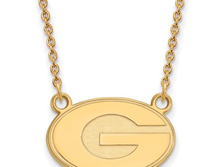 14k Gold Plated Silver U of Georgia Small  G  Pendant Necklace Fashion