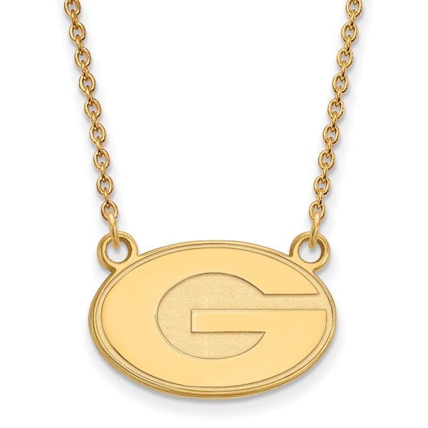 14k Gold Plated Silver U of Georgia Small  G  Pendant Necklace Fashion