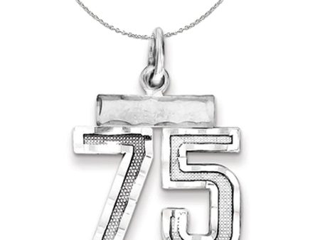 Sterling Silver, Varsity Collection, Small D C Number 75 Necklace For Discount