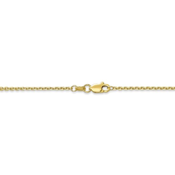 1.3mm, 10k Yellow Gold, Diamond Cut Cable Chain Necklace For Cheap