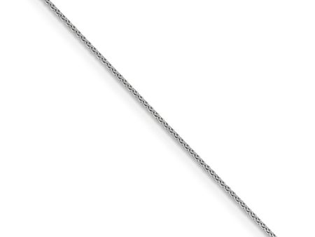 0.65mm 10k White Gold Diamond Cut Wheat Chain Necklace For Discount