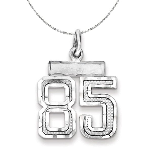 Sterling Silver, Varsity Collection, Small D C Number 85 Necklace For Cheap