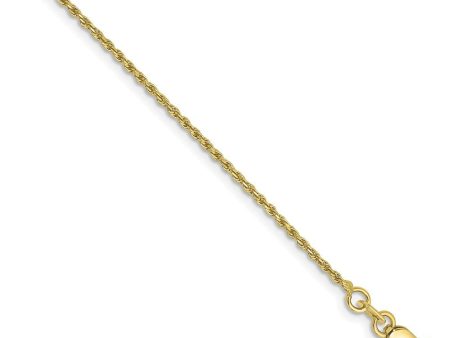 1.2mm 10k Yellow Gold Diamond Cut Solid Rope Chain Bracelet Discount