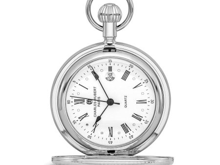 Charles Hubert Chrome Finish Brass Striped Pocket Watch For Discount