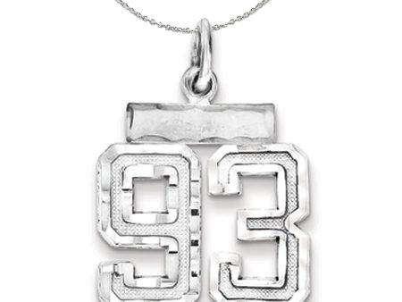 Sterling Silver, Varsity Collection, Small D C Number 93 Necklace Online