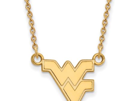 14k Gold Plated Silver West Virginia U Small Pendant Necklace Hot on Sale