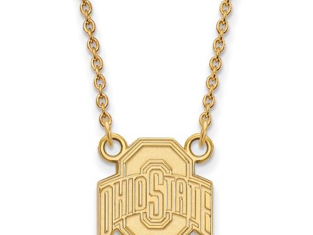 14k Gold Plated Silver Ohio State Small Logo Pendant Necklace Cheap