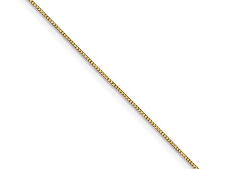 0.7mm 14k Yellow Gold Solid Box Chain Lobster Clasp Necklace Sale