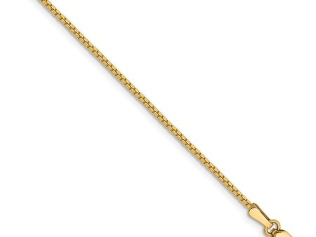 1.1mm, 14k Yellow Gold, Solid Box Chain Bracelet Cheap