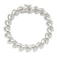 Sterling Silver 10mm Polished San Marco Chain Bracelet, 7 Inch Online Hot Sale