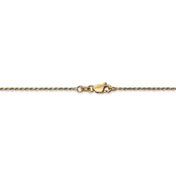 1.15mm, 14k Yellow Gold, Diamond Cut Rope Chain Anklet or Bracelet For Sale