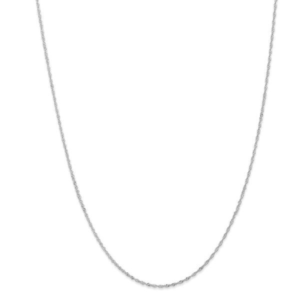 1mm 14k White Gold Diamond Cut Singapore Chain Necklace Online