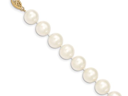 10-11mm, White FW Cultured Pearl & 14k Yellow Gold Clasp Necklace Sale