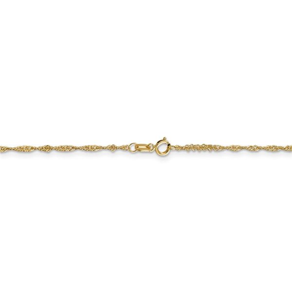 1.4mm, 14k Yellow Gold, Singapore Chain Bracelet, 7 Inch on Sale